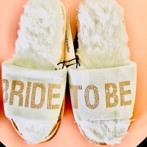 Ambrielle Slip On Fluffy Sandal Bride To Be 7-8